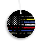 Support Police, Military, Firefighters, EMS, Nurse, First Responder Christmas Ornament