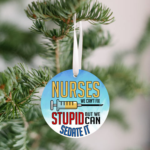 Nurse Sedate It Christmas Ornament