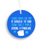 Male Nurse Pandemic Christmas Ornament